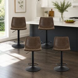 Value-Packed Set of 4 Vintage Bar Stools in Brown
