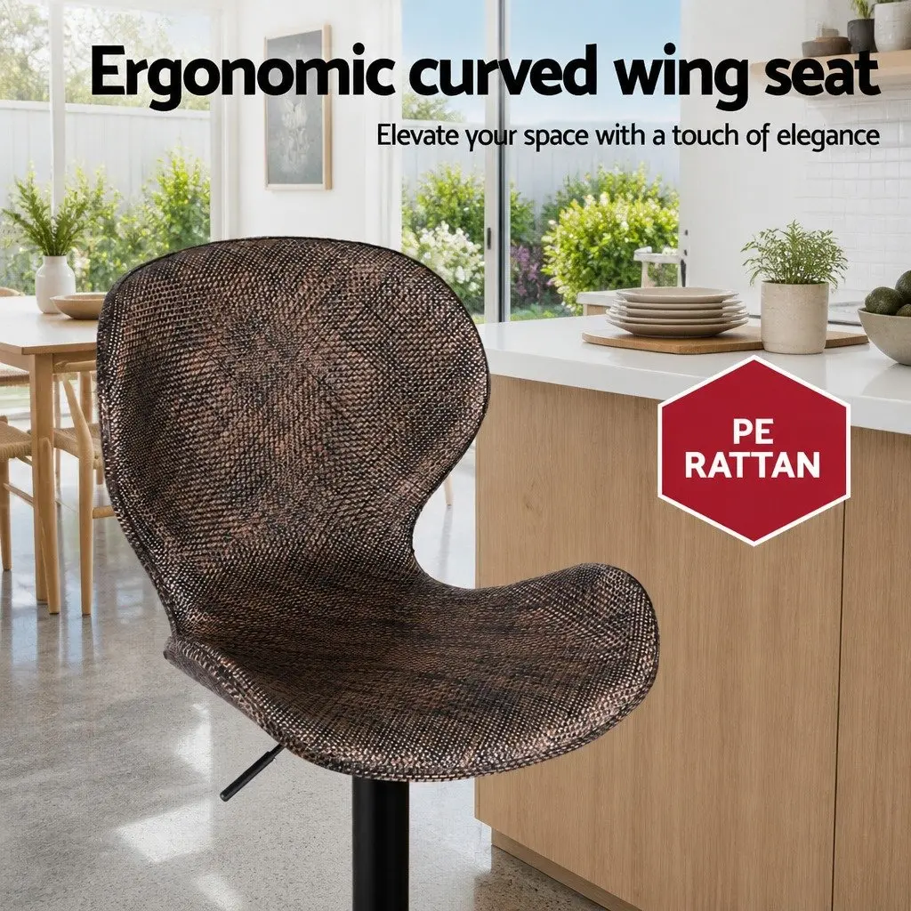 Set of 2 Bar Stools with Gas Lift