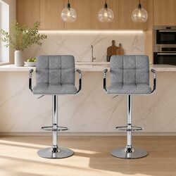 Value-Packed Grey Bar Stools with Comfort and Durability – Set of 2