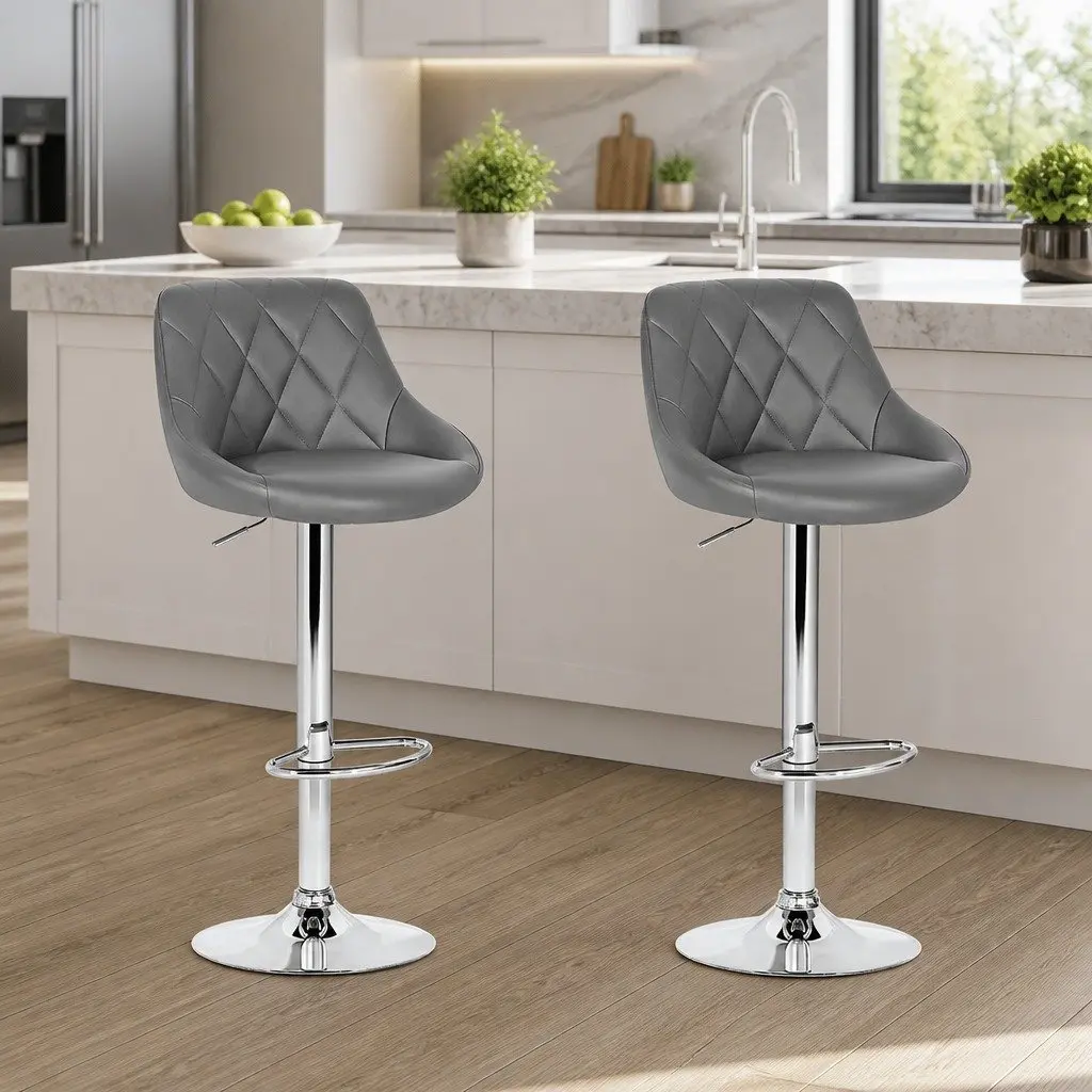 Grey Bar Stools Set of 2