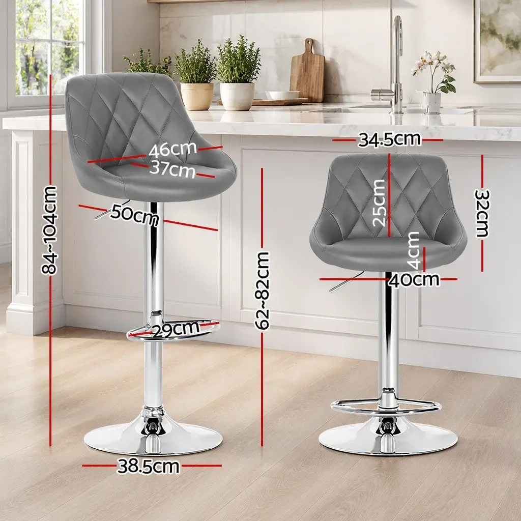 Grey Bar Stools Set of 2