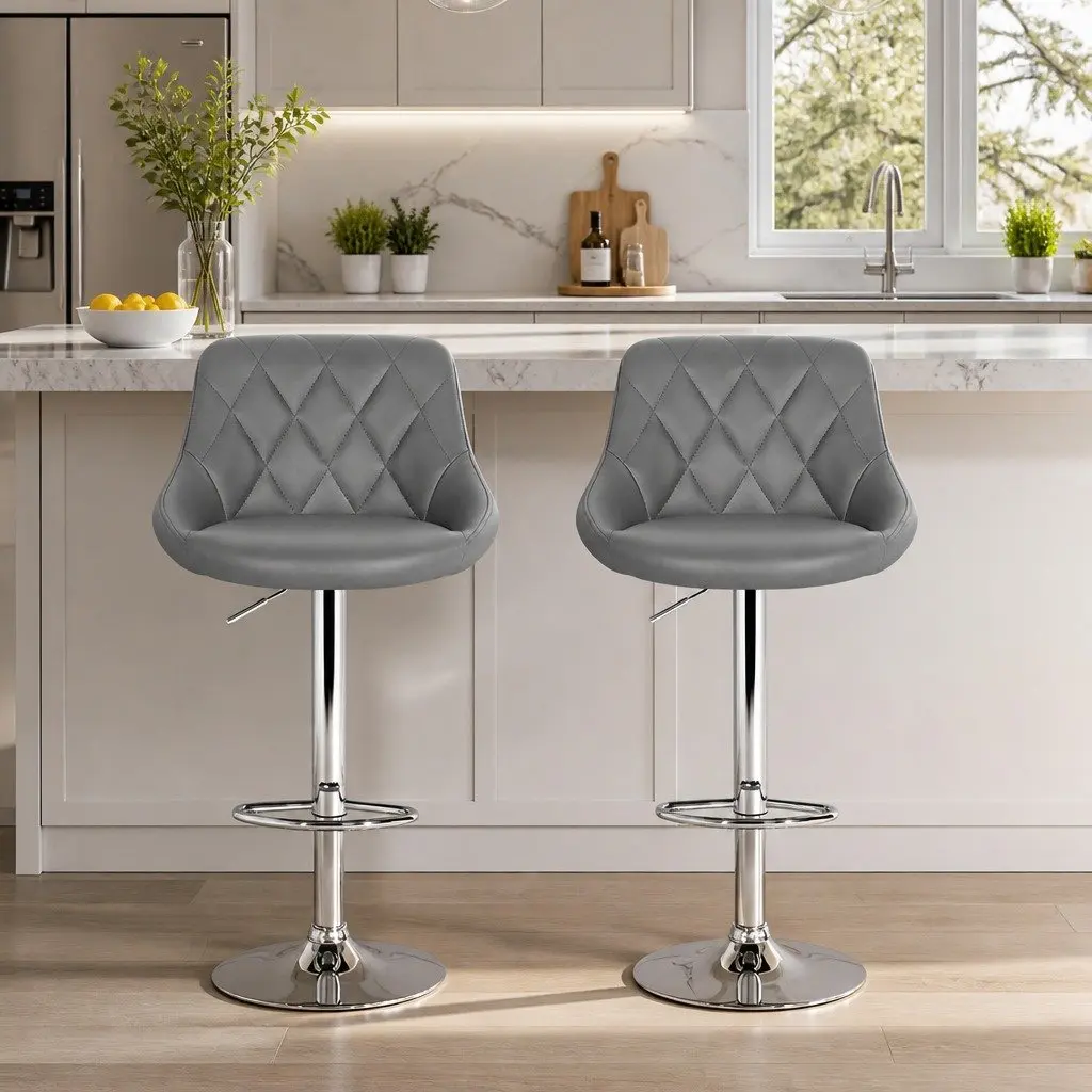 Grey Bar Stools Set of 2