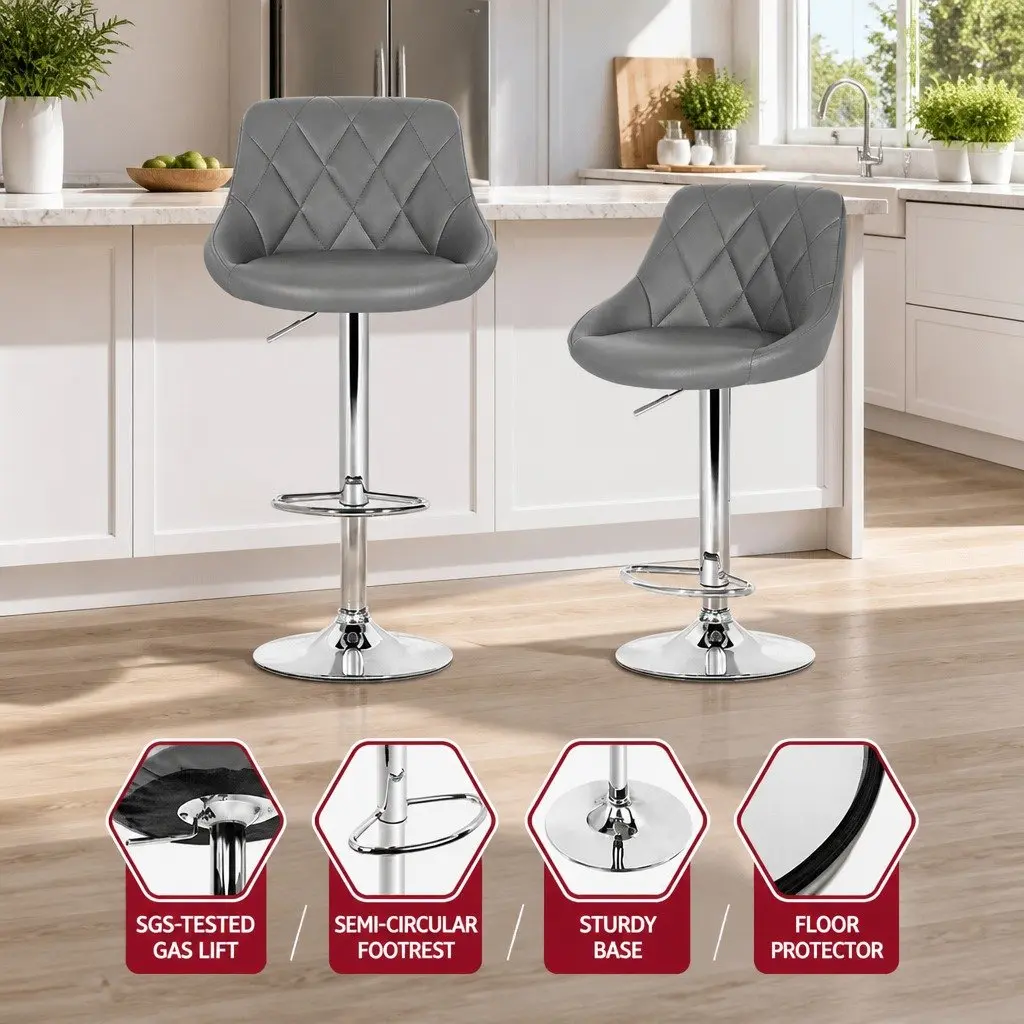 Grey Bar Stools Set of 2