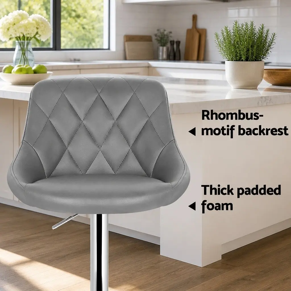 Grey Bar Stools Set of 2