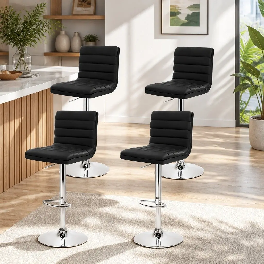 Black Bar Stools Set of 4 for Dining