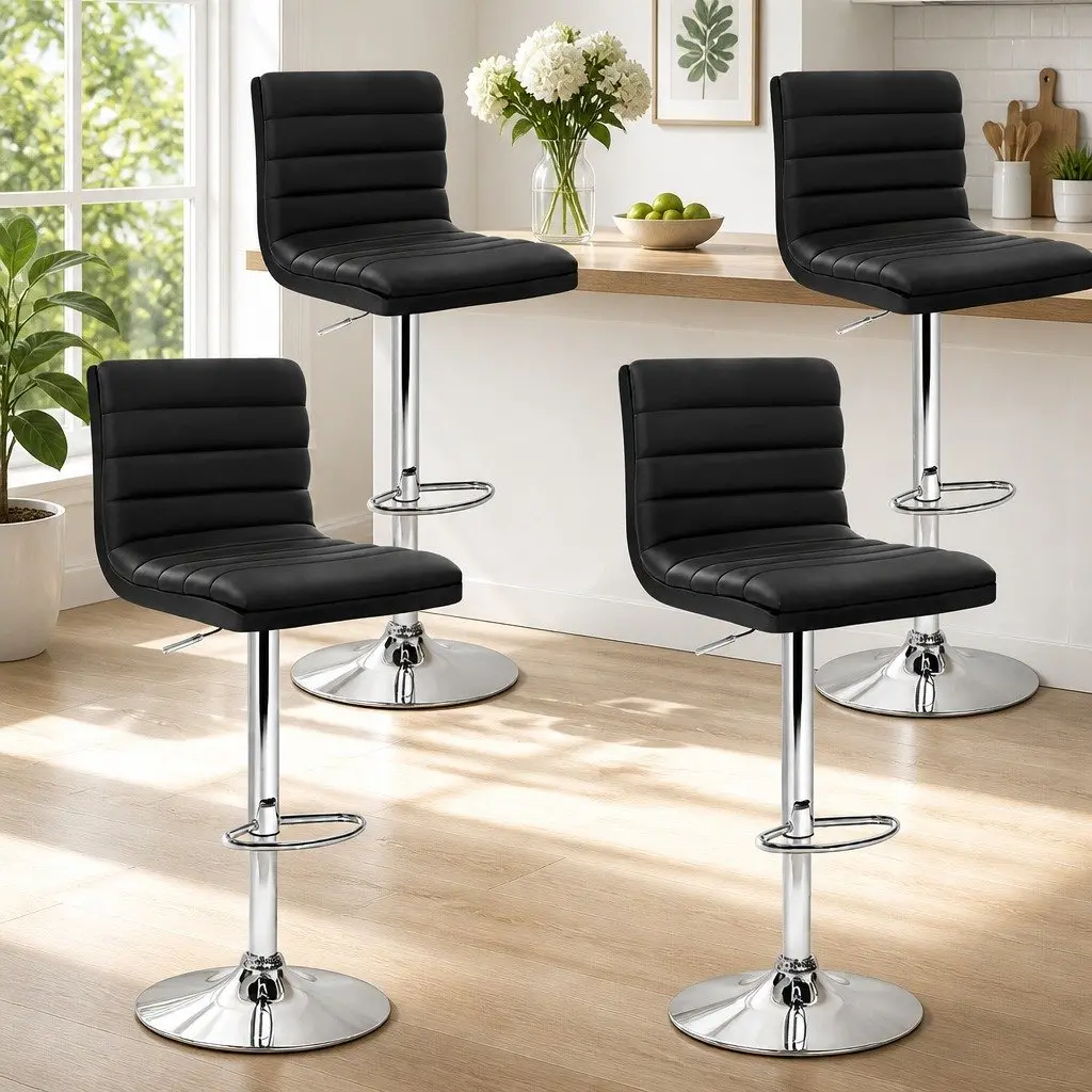 Black Bar Stools Set of 4 for Dining
