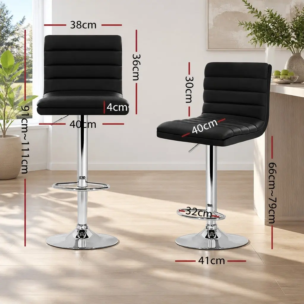Black Bar Stools Set of 4 for Dining