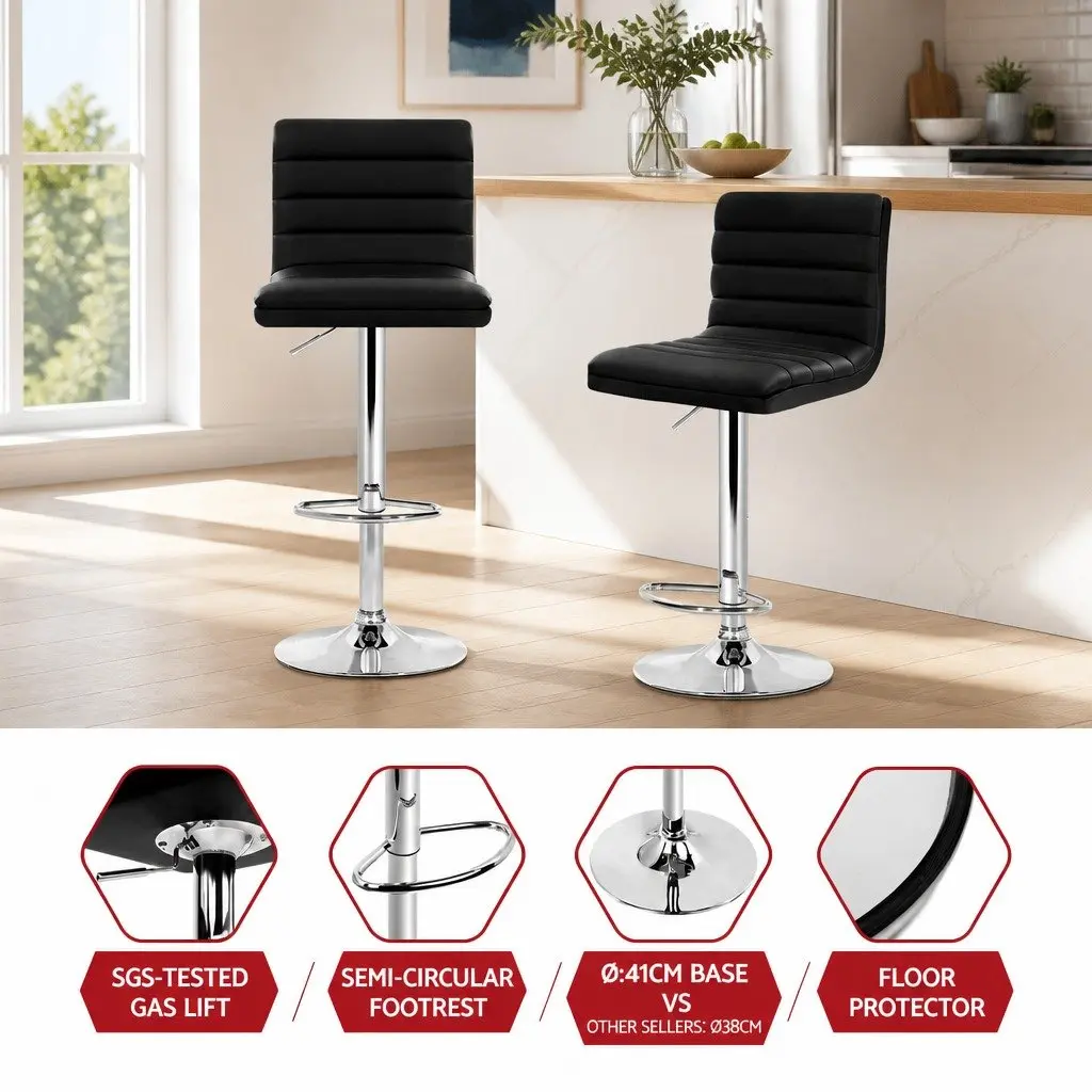 Black Bar Stools Set of 4 for Dining