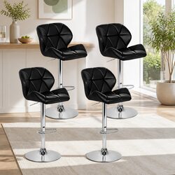 Comfortable and Durable Adjustable Height Bar Stools Set of 4