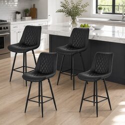 Comfortable and Reliable Black Bar Stools Set of 4