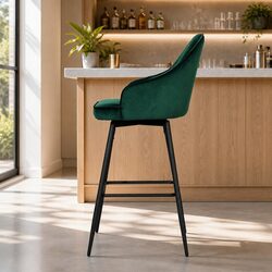 Affordable Comfort with Green Velvet Bar Stools