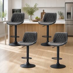 Comfortable and Practical Black Bar Stools Set of 4