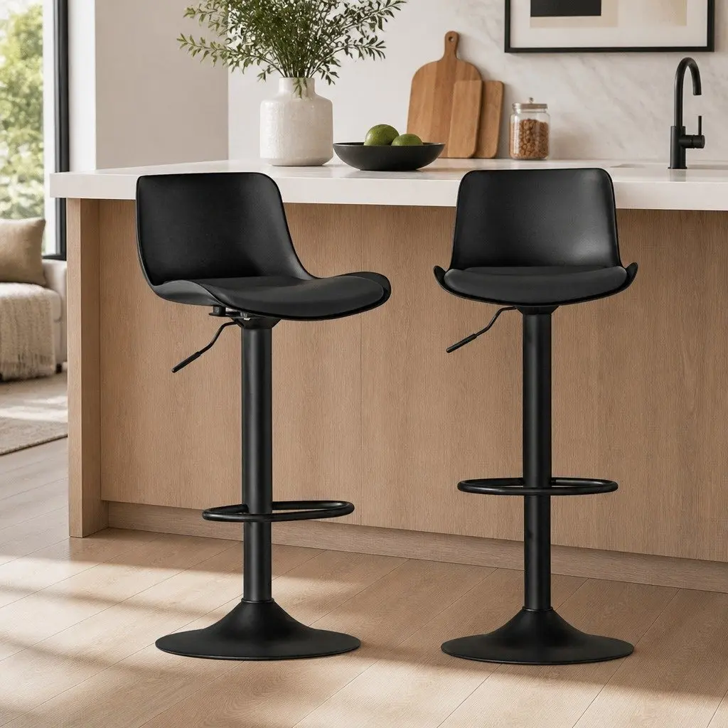 Black Bar Stool Set of 2