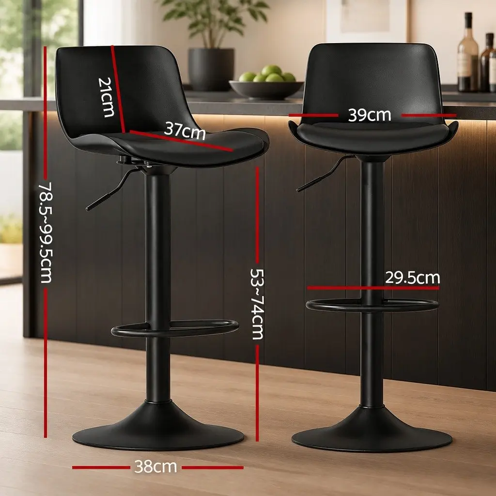 Black Bar Stool Set of 2