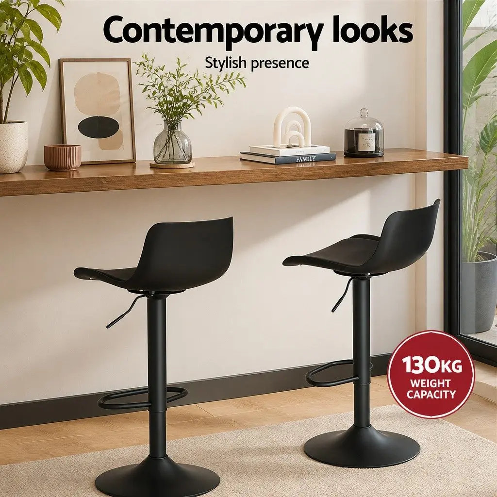Black Bar Stool Set of 2