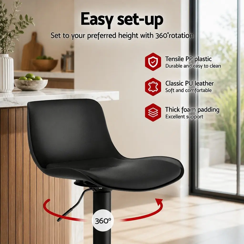 Black Bar Stool Set of 2
