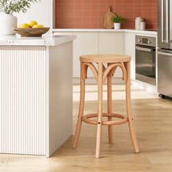 Comfortable and Reliable Bar Stool with Rattan Seat