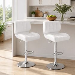 Reliable and Stylish Bar Stools: White Set of 2