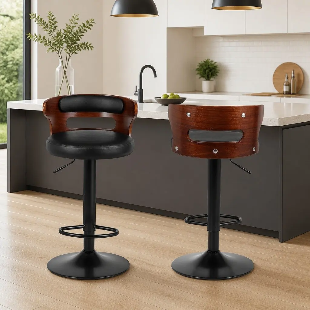 Black Bar Stools Set of 2