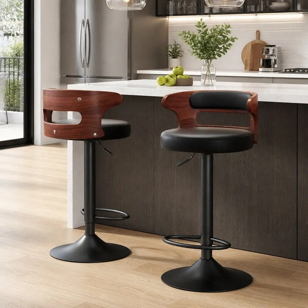 Black Bar Stools Set of 2