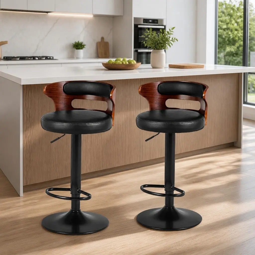 Black Bar Stools Set of 2