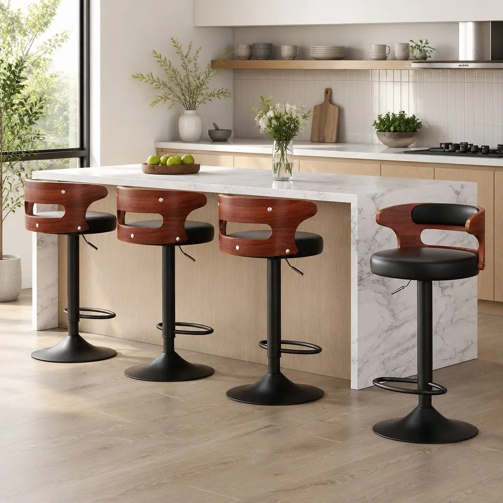 Black Bar Stools with Gas Lift Function