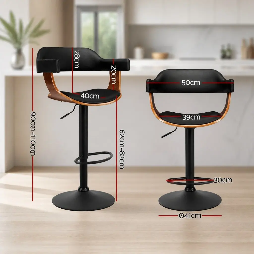 Black Bar Stools with Armrest