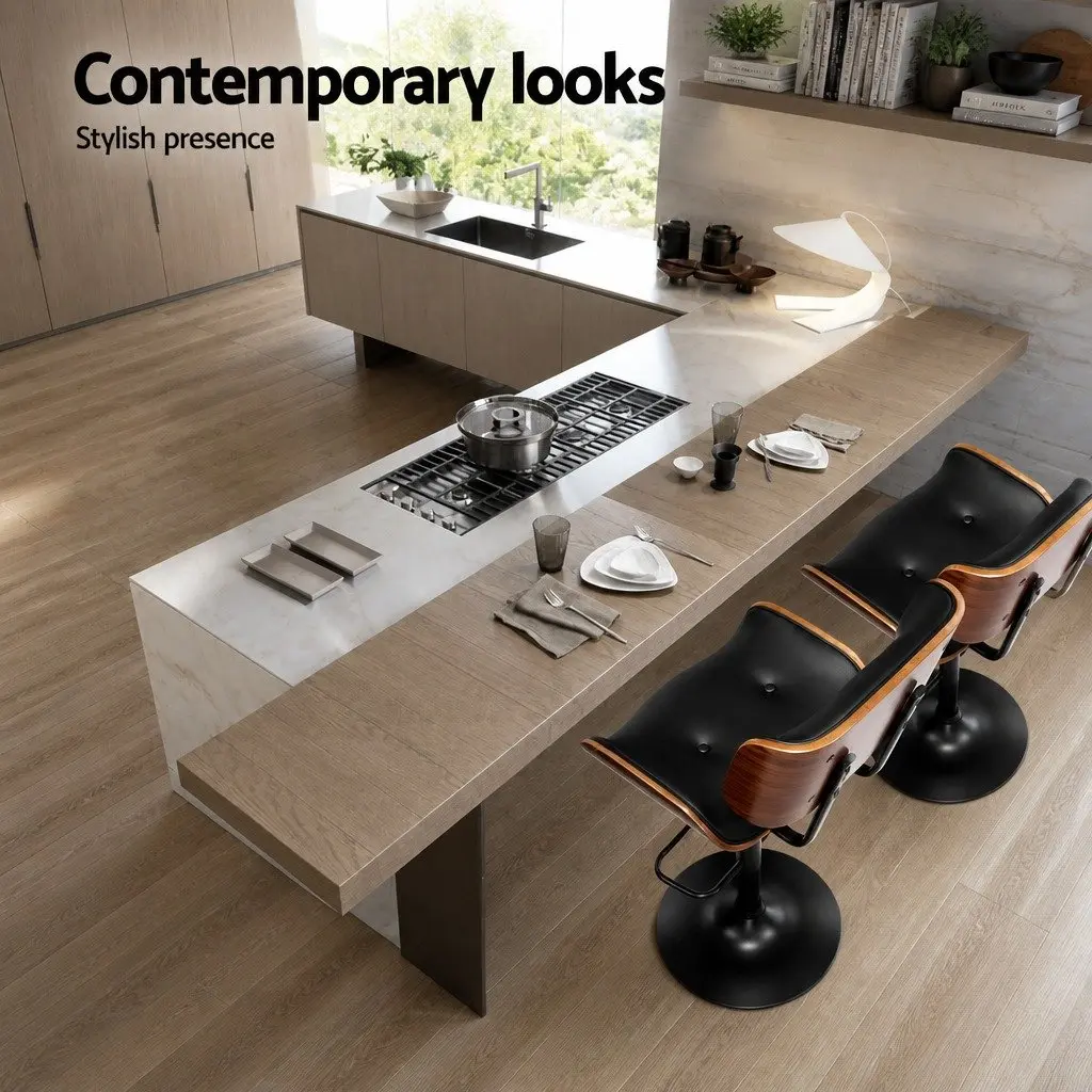 Bar Stool with Padded Seat and Steel Base