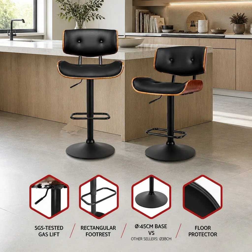 Bar Stool with Padded Seat and Steel Base