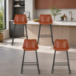 Comfortable Brown Bar Stools with Padded Seats