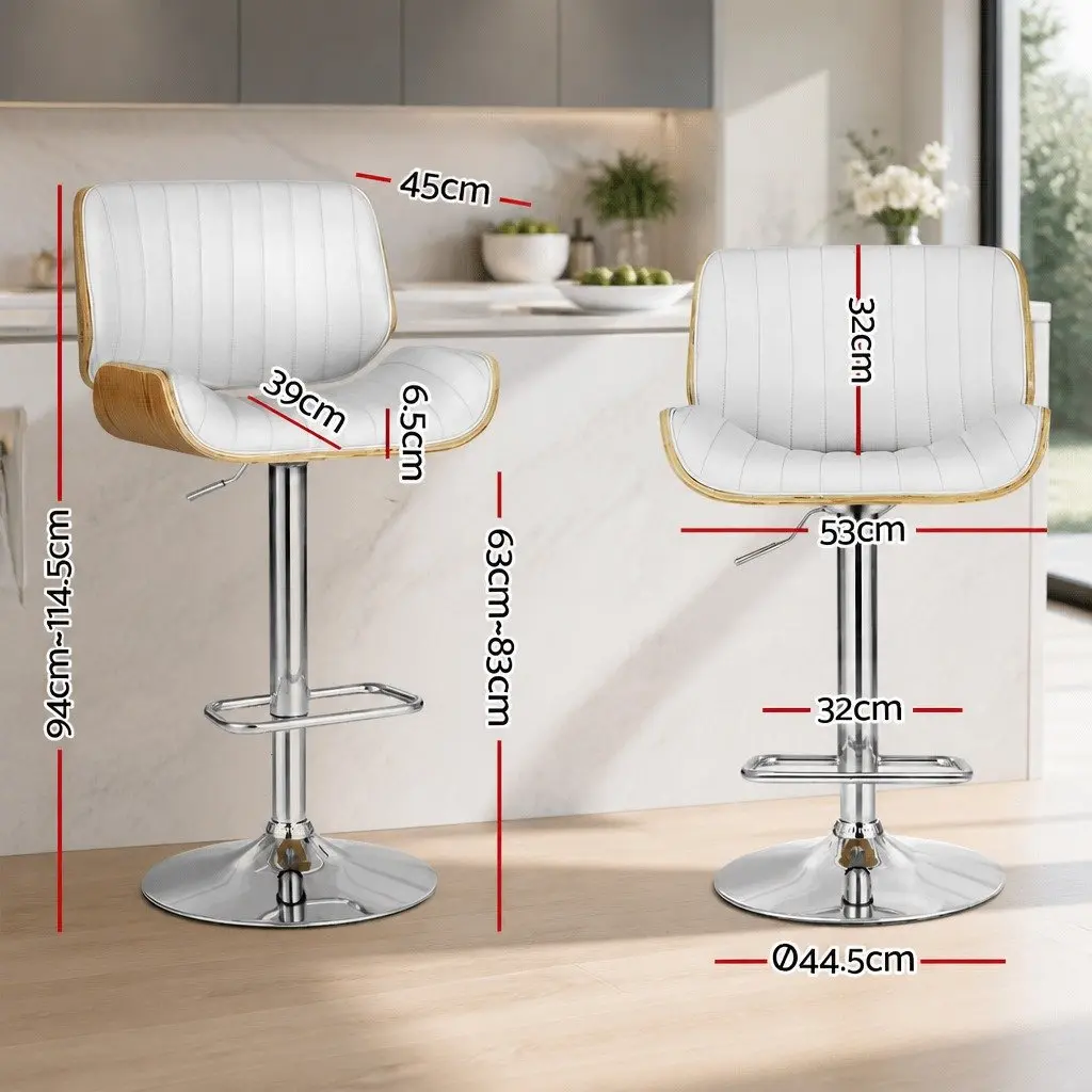 White Bar Stools with Padded Seats