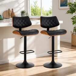 Reliable Black Bar Stools with Comfortable Padded Seats
