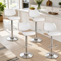 Bar Stools Kitchen Dining Chairs Gas Lift Swivel Padded Seat Adjustable Height