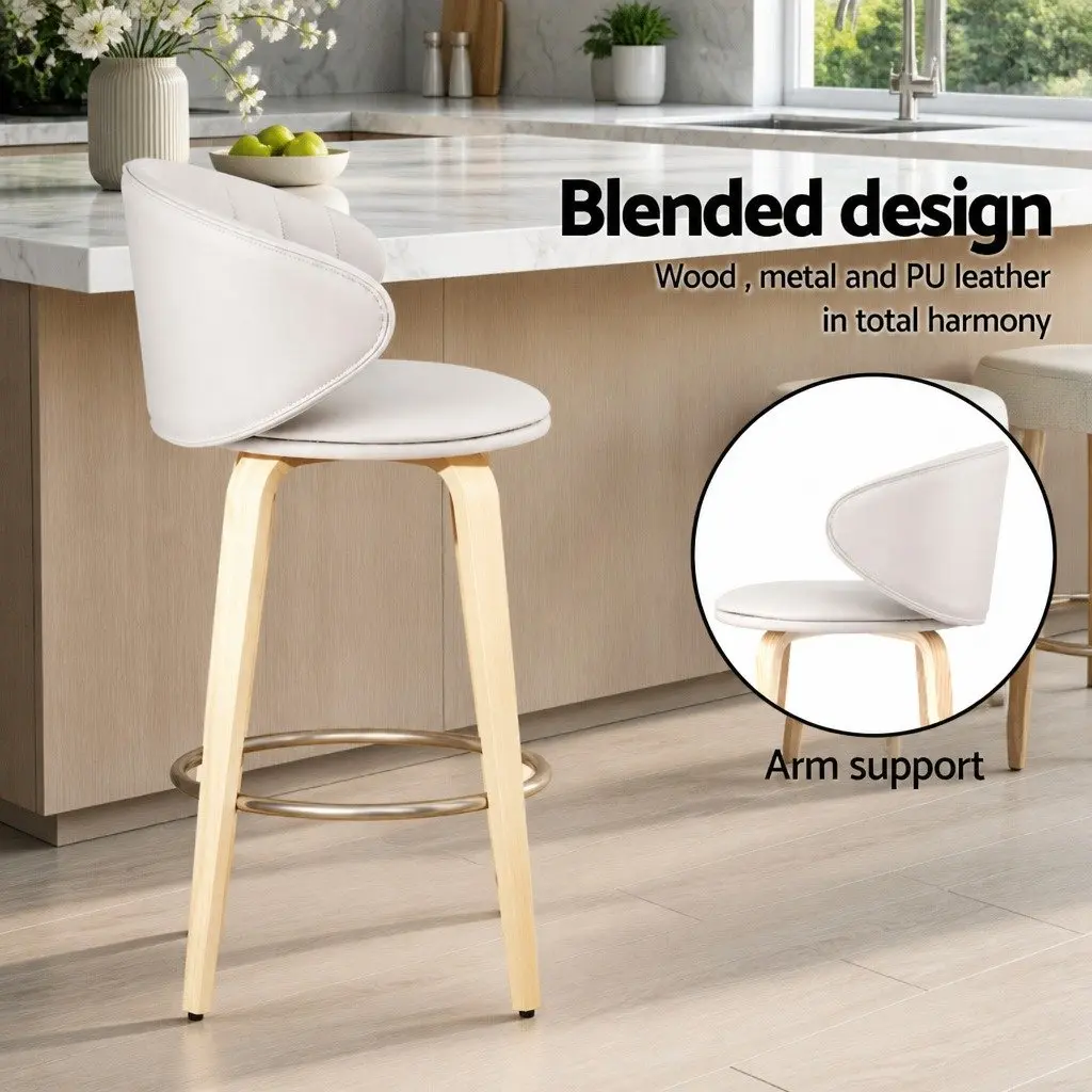 Bar Stools Set of 2 with Ergonomic Support