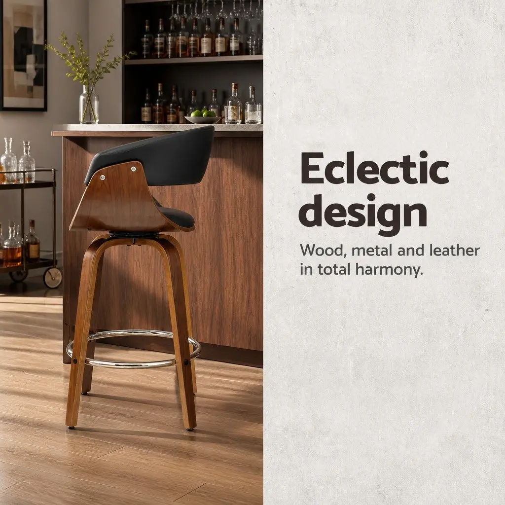 Bar Stool with Padded Seat and Armrest