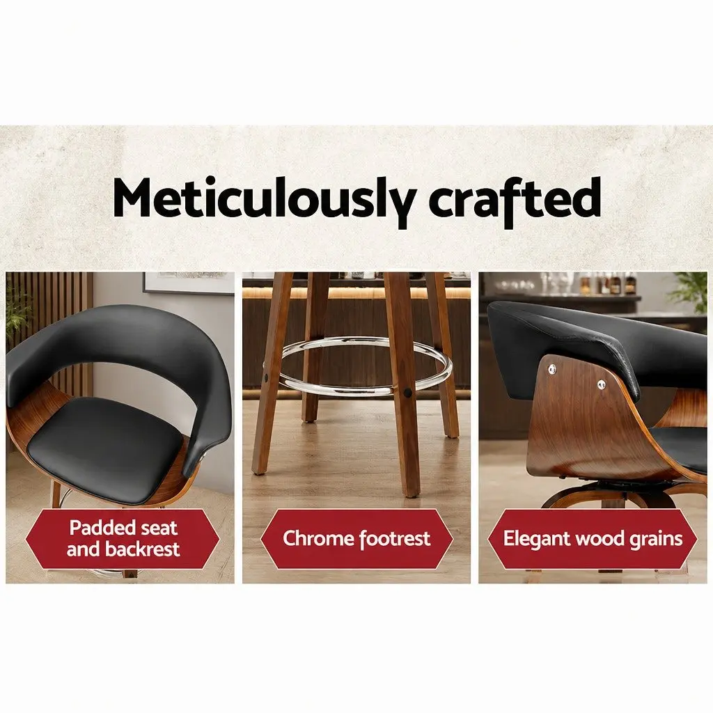 Bar Stool with Padded Seat and Armrest