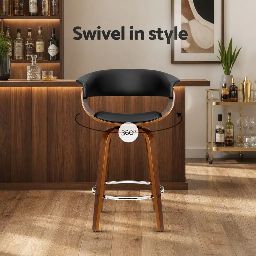 Bar Stool with Padded Seat and Armrest