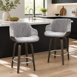 Comfort and Value: Set of 4 Grey Bar Stools