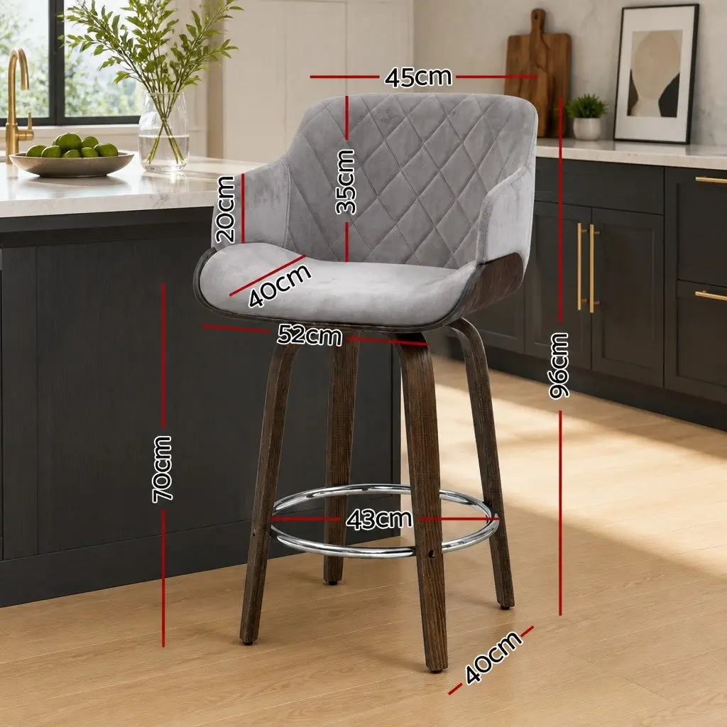 Set of 4 Grey Bar Stools