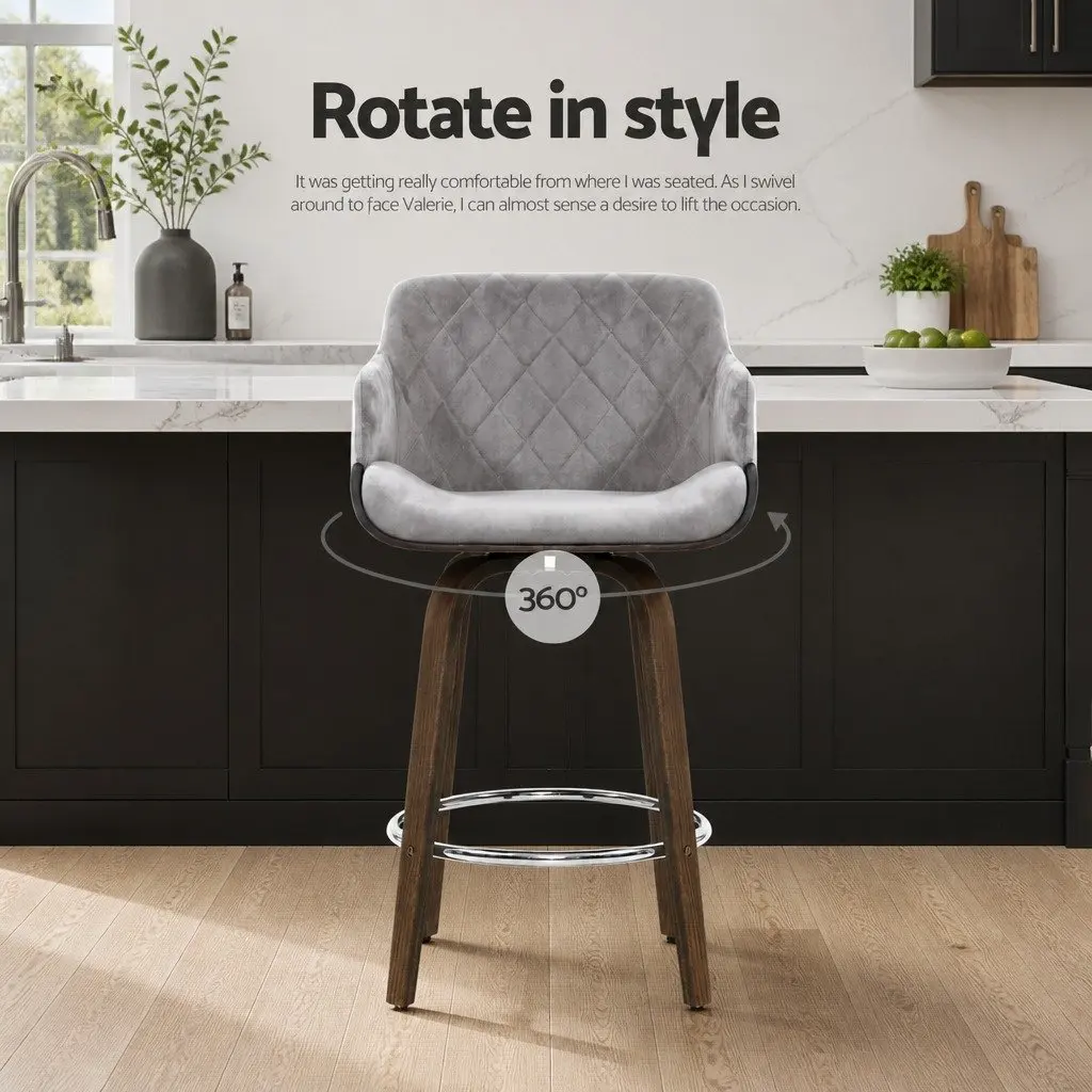 Set of 4 Grey Bar Stools