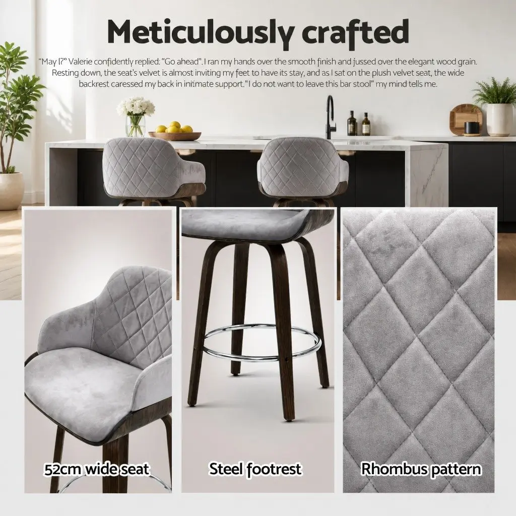 Set of 4 Grey Bar Stools