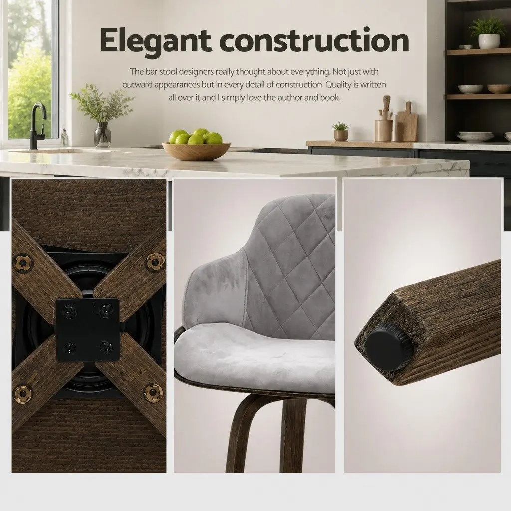 Set of 4 Grey Bar Stools