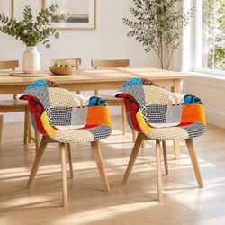 Comfortable Dining Chairs Set of 2 with Retro Style