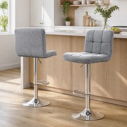 Comfortable Grey Bar Stools Set of 2 for Everyday Use