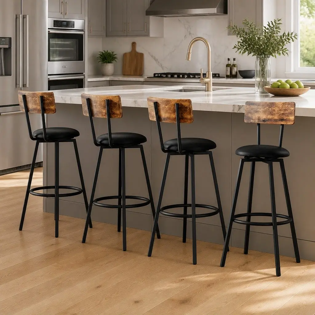 Bar Stools Set of 4 with Floor Protection