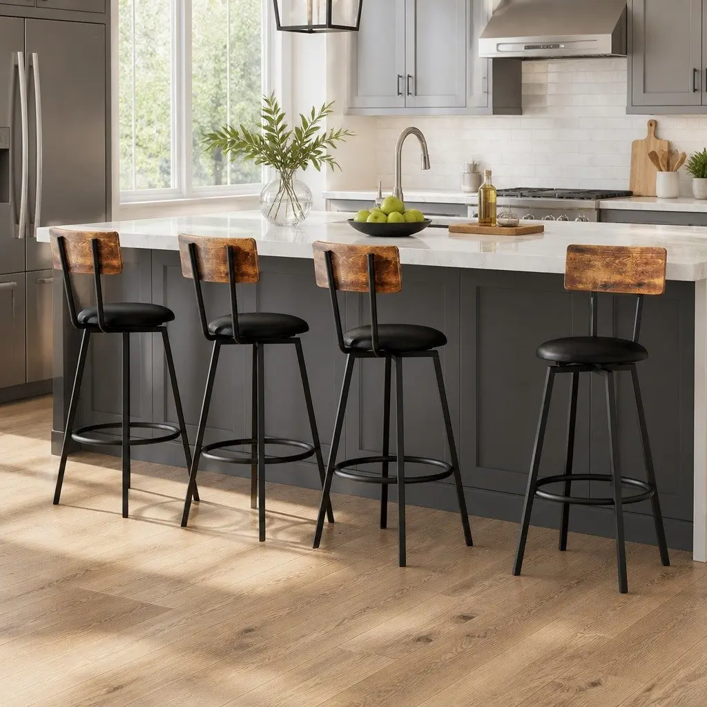 Bar Stools Set of 4 with Floor Protection