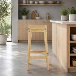 Reliable Bar Stools Set of 2 with Rattan Seats