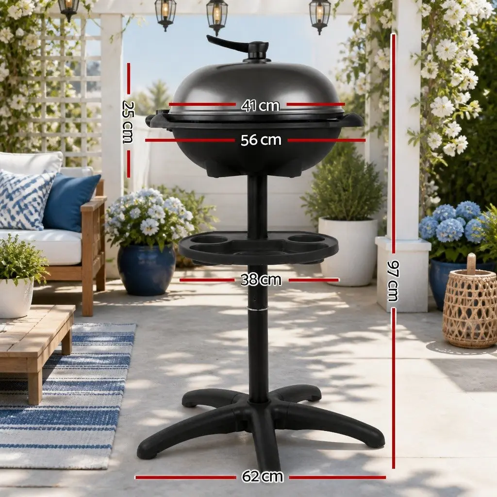 Electric BBQ Grill Smoker Benchtop Indoor Outdoor Cooking 2000W Adjustable