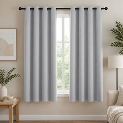 Dependable Grey Blockout Curtains, 132x160cm, 2 Panels