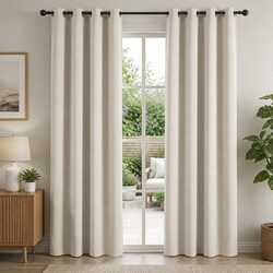Practical and Stylish 2 Panel Beige Blockout Curtains